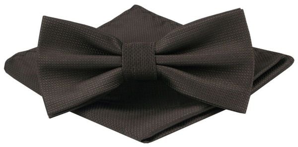 Mucha Męska z Poszetką - Alties - Ciemny Brąz, Drobna Faktura. Krawaty i muchy Alties, bez wzorów, eleganckie. Za 54.00 zł.