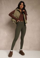 Ciemnozielone Legginsy Casual Regualr Waist Ralinsa. Zielone legginsy damskie Renee, bez wzorów, z jeansu. Za 39.99 zł.