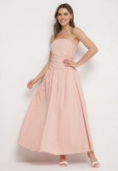 Różowa Sukienka z Bawełny Typu Bodycon Filarose. Czerwone sukienki damskie Born2be, na co dzień, l, bez wzorów, z bawełny, eleganckie, bez kołnierzyka, bez ramiączek, maxi, bodycon. Za 169.99 zł.