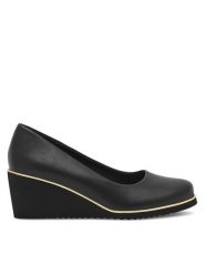 Clara Barson Półbuty CORNELIA LS5930-01A Czarny. Czarne półbuty damskie Clara Barson, bez wzorów, z materiału, bez obcasa, na koturnie, bez zapięcia. Za 129.99 zł.