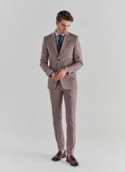 PAKO LORENTE – Różowe spodnie garniturowe P22SP-6G-003-W-S. Czerwone eleganckie spodnie męskie Pako Lorente, m, bez wzorów, z wełny, eleganckie. Za 149.99 zł.
