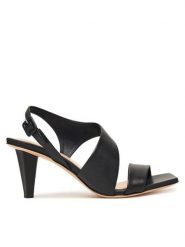 AGL Sandały D689007PCSOFTY0000 Czarny. Czarne sandały damskie AGL, bez wzorów, ze skóry, bez obcasa, na słupku, bez zapięcia. Za 1,739.00 zł.