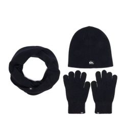 Komplet czapka, komin i rękawiczki Quiksilver. Niebieskie rękawiczki męskie Quiksilver, bez wzorów. Za 139.99 zł.