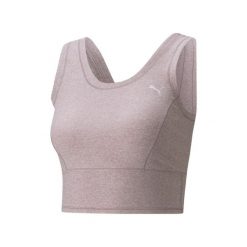 Top Sportowy Damski Puma Studio Yogini Luxe Crop Tank Różowy. Brązowe koszulki sportowe damskie Puma, bez wzorów, bez ramiączek. W wyprzedaży za 128.75 zł.