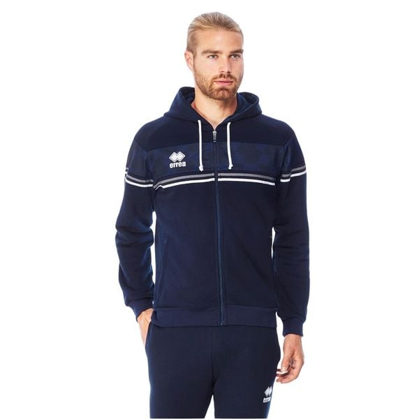 Kurtka Errea dragos. Niebieskie kurtki męskie ERREA, m, bez wzorów, z bawełny, z kapturem, na fitness i siłownię. Za 148.00 zł.