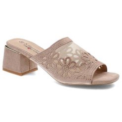 Beżowe Klapki S.Barski Eleganckie Buty Na Obcasie. Brązowe klapki damskie S.BARSKI, na lato, z aplikacjami, eleganckie, bez obcasa, na obcasie, bez zapięcia. Za 115.00 zł.