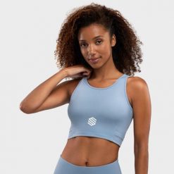 Stanik sportowy Fitness Damski Crunch Blue. Niebieskie bielizna sportowa damska SIROKO, xl, bez wzorów, z nylonu. Za 105.00 zł.