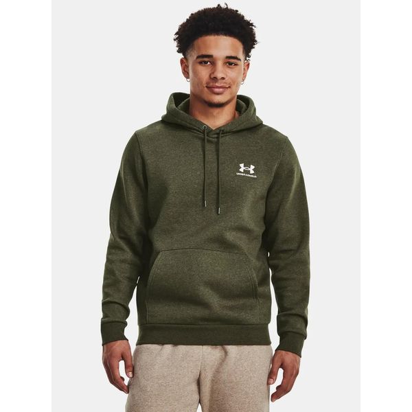 Bluza fitness męska UNDER ARMOUR Icon Fleece Hoodie z kapturem. Zielone bluzy męskie Under Armour, l, bez wzorów, z kapturem, na fitness i siłownię. Za 174.99 zł.