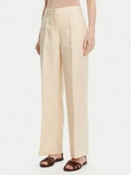 Weekend Max Mara Spodnie materiałowe Malizia 2515131052 Écru Regular Fit. Spodnie materiałowe damskie Weekend Max Mara, bez wzorów, ze lnu. Za 669.99 zł.