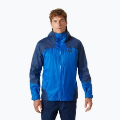 Kurtka przeciwdeszczowa męska Helly Hansen Verglas 2L Shell. Niebieskie kurtki męskie Helly Hansen, l, bez wzorów, bez kaptura. Za 639.99 zł.