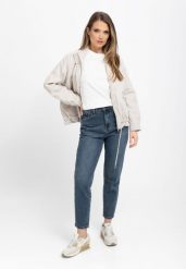 Niebieskie jeansy, Carrot Fit, D-MAMMA. Niebieskie jeansy damskie Volcano, bez wzorów, z bawełny, klasyczne. Za 169.99 zł.