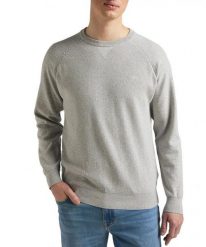 LEE RAGLAN CREW KNIT MĘSKI SWETER KLASYCZNY LOGO GREY MELE L83PKH37 112145613. Szare swetry męskie Lee, l, bez wzorów, klasyczne, bez kołnierzyka, bez ramiączek. Za 159.99 zł.