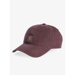 Czapka z daszkiem Carhartt Canvas Cap - dark sepia. Czerwone czapki damskie Carhartt, bez wzorów. Za 77.75 zł.