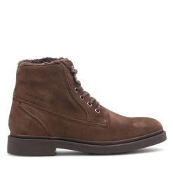 Trzewiki GINO ROSSI. Brązowe botki męskie Gino Rossi, bez wzorów, bez obcasa, bez zapięcia. Za 299.99 zł.