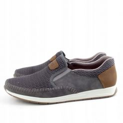 Rieker Rieker Moccasins 11954-45 szary 41. Szare buty sportowe męskie Rieker, bez wzorów, bez zapięcia. Za 278.55 zł.