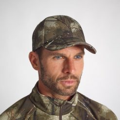 Czapka outdoor świecąca LED camo. Brązowe czapki męskie SOLOGNAC, bez wzorów, z materiału. Za 79.99 zł.