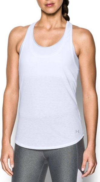 Under Armour Koszulka damska Threadborne Run Mesh Tank biała r. S (1294520-102). Białe bluzki damskie Under Armour, s, bez wzorów, z meshu, bez kołnierzyka, bez ramiączek. Za 49.00 zł.