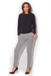 Czarny Sweter z Koronką na Plecach. Czarne swetry nierozpinane damskie Katrus, xl, bez wzorów, z elastanu, bez kołnierzyka, bez ramiączek. Za 179.00 zł.