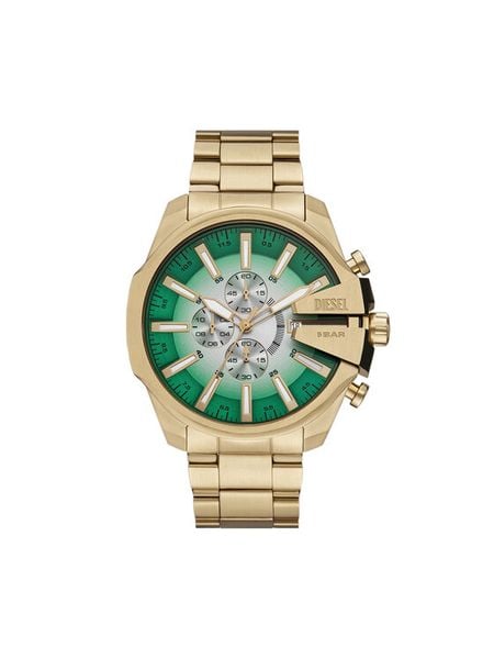 Diesel Zegarek Mega Chief Slim DZ4684 Złoty. Żółte, analogowe zegarki męskie Diesel, bez wzorów, złote. Za 1,199.00 zł.