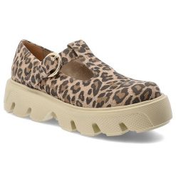 Beżowe Półbuty Armodo Eleganckie Obuwie Damskie Lampart. Brązowe półbuty damskie Armodo, bez wzorów, z gumy, eleganckie, bez obcasa, bez zapięcia. Za 369.00 zł.