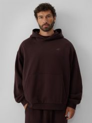 4F Bluza dresowa oversize z kapturem męska - brązowa S. Brązowe bluzy męskie 4F, m, bez wzorów, z dresówki, klasyczne, bez ramiączek, z kapturem. Za 169.99 zł.