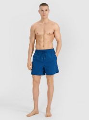 4F Spodenki plażowe boardshorty męskie - turkusowe L. Niebieskie szorty męskie 4F, bez wzorów, z syntetyku, wakacyjne. W wyprzedaży za 79.99 zł.
