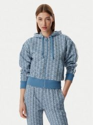 Lacoste Bluza SF7606 Niebieski Regular Fit. Niebieskie bluzy damskie Lacoste, bez wzorów, z syntetyku, bez ramiączek, bez kaptura. Za 780.99 zł.