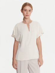 Calvin Klein Bluzka LV044C196G Écru Regular Fit. Bluzki damskie Calvin Klein, xxl, bez wzorów, z syntetyku, bez kołnierzyka, bez ramiączek. Za 249.99 zł.