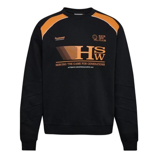 Bluza oversize Hummel Crew HSW. Czarne bluzy damskie Hummel, xs, bez wzorów, z bawełny, bez ramiączek, bez kaptura. Za 245.70 zł.