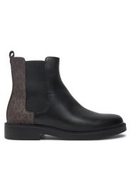 MICHAEL Michael Kors Sztyblety Hazel Chelsea Bootie 40F4HZMEFL Czarny. Czarne botki damskie MICHAEL Michael Kors, bez wzorów, ze skóry, bez obcasa, na płaskiej podeszwie, bez zapięcia. Za 666.20 zł.