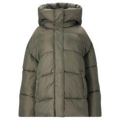 Damska kurtka z kapturem Athlecia Shaja. Szare kurtki sportowe damskie Athlecia, bez wzorów, z puchu, bez ramiączek, z kapturem, trekkingowe. Za 517.50 zł.