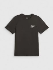 4F T-shirt regular z nadrukiem męski - szary S. Szare t-shirty męskie 4F, m, bez wzorów, z bawełny, bez kołnierzyka, bez ramiączek. Za 69.99 zł.