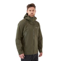 Kurtka przeciwdeszczowa męska Rab Kangri GTX Jacket z kapturem. Szare kurtki męskie RAB, m, bez wzorów, sportowe, z kapturem. Za 1,179.85 zł.