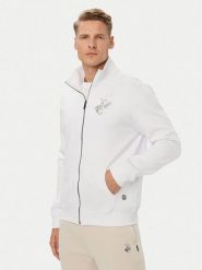 Beverly Hills Polo Club Bluza M6608T-HR Biały Regular Fit. Białe bluzy męskie Beverly Hills Polo Club, m, bez wzorów, z bawełny, bez ramiączek, bez kaptura. Za 309.99 zł.