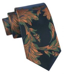 Klasyczny Krawat Męski - Chattier - Duże Kwiaty, Pomarańcz, Zieleń. Zielone krawaty i muchy Chattier, bez wzorów, z tkaniny, eleganckie. Za 49.00 zł.