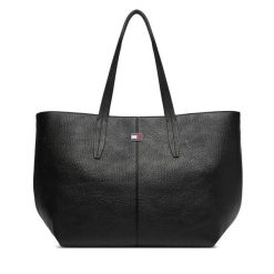 Torebka Tommy Jeans. Czarne shopperki damskie Tommy Jeans, bez wzorów, z jeansu, bez dodatków. Za 529.99 zł.
