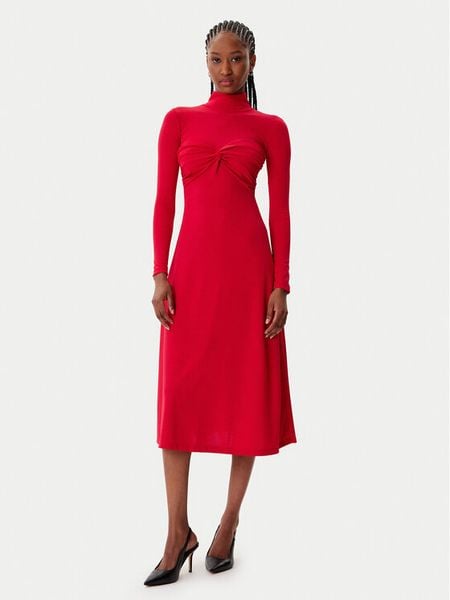 Artigli Sukienka koktajlowa ACAB003158 Czerwony Regular Fit. Czerwone sukienki damskie Artigli, bez wzorów, z syntetyku, wizytowe, bez kołnierzyka, bez ramiączek. Za 229.99 zł.