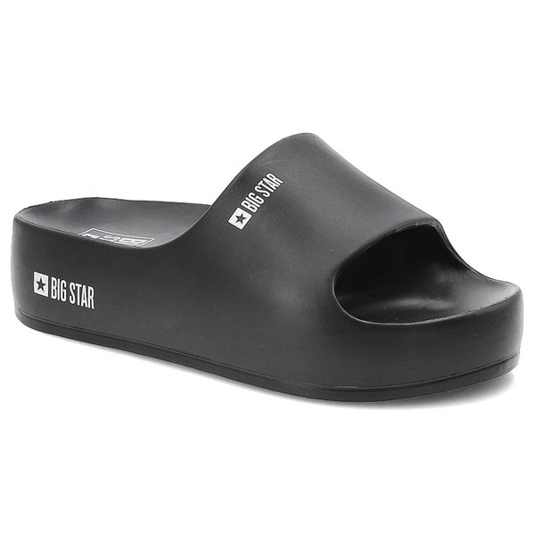 Czarne Klapki Big Star Stylowe Obuwie Damskie Na Platformie. Czarne klapki damskie BIG STAR, na lato, bez wzorów, eleganckie, bez obcasa, na platformie, bez zapięcia. Za 89.99 zł.