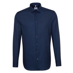 Męska Koszula Z Długim Rękawem. Niebieskie koszule męskie Seidensticker, m, bez wzorów, casualowe, bez kołnierzyka, bez ramiączek. Za 378.99 zł.