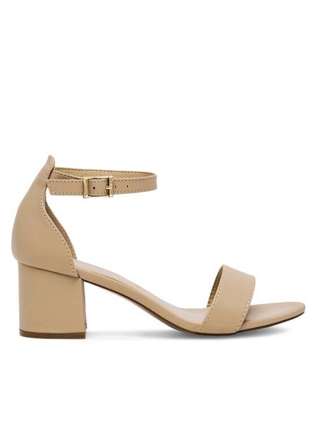 Jenny Fairy Sandały WS0730-06 Beżowy. Brązowe sandały damskie Jenny Fairy, bez wzorów, z syntetyku, bez obcasa, na słupku, bez zapięcia. Za 119.99 zł.