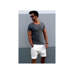 Button short pants krótkie spodenki ecru jeans. Brązowe szorty męskie Button, bez wzorów, z bawełny. Za 399.00 zł.