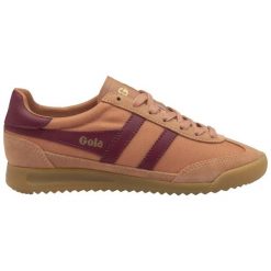 Sznurowane trampki damskie Gola Topspin. Brązowe trampki i tenisówki damskie Gola, bez wzorów, z gumy, bez zapięcia. Za 408.50 zł.