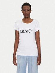 Liu Jo Beachwear T-Shirt VA5156 JS360 Biały Regular Fit. Białe t-shirty damskie Liu Jo Beachwear, l, bez wzorów, z wiskozy, bez kołnierzyka, bez ramiączek. Za 219.99 zł.