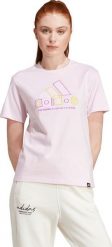 Adidas Koszulka damska adidas Xpress Logo różowa IY3413 XS. Czerwone bluzki damskie Adidas, xs, bez wzorów, bez kołnierzyka, bez ramiączek. Za 149.91 zł.
