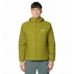 Kurtka turystyczna Mountain Hardwear Kor Stasis™. Zielone kurtki męskie MOUNTAIN HARDWEAR, l, bez wzorów, z materiału, eleganckie, bez kaptura. Za 888.35 zł.
