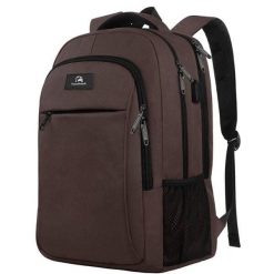 Plecak 36L – 17 cali – brązowy. Czarne plecaki męskie TRAVELHAWK, bez wzorów, z materiału, biznesowe. Za 38.95 zł.