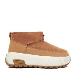Śniegowce Roxy. Brązowe śniegowce damskie Roxy, bez zapięcia. Za 249.99 zł.