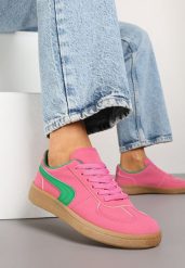 Różowo-Zielone Casualowe Sneakersy Typu Kultowe Tenisówki Ablerri. Czerwone trampki i tenisówki damskie Renee, bez wzorów, bez zapięcia. Za 79.99 zł.