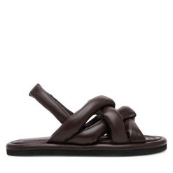 Klapki Bronx. Brązowe klapki damskie Bronx, bez wzorów, bez obcasa, bez zapięcia. Za 319.99 zł.