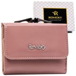 Portfel damski Rovicky RPX-32-ML różowy. Czerwone portfele damskie ROVICKY, ze skóry. Za 50.00 zł.